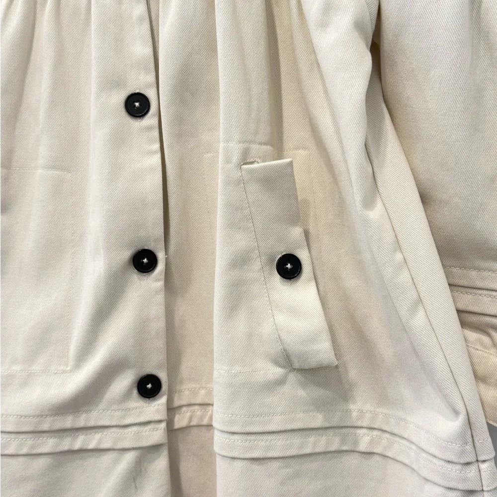 Anthropologie Maeve Cream Trench Coat. Swing Jacket. Size S - Picture 4 of 7